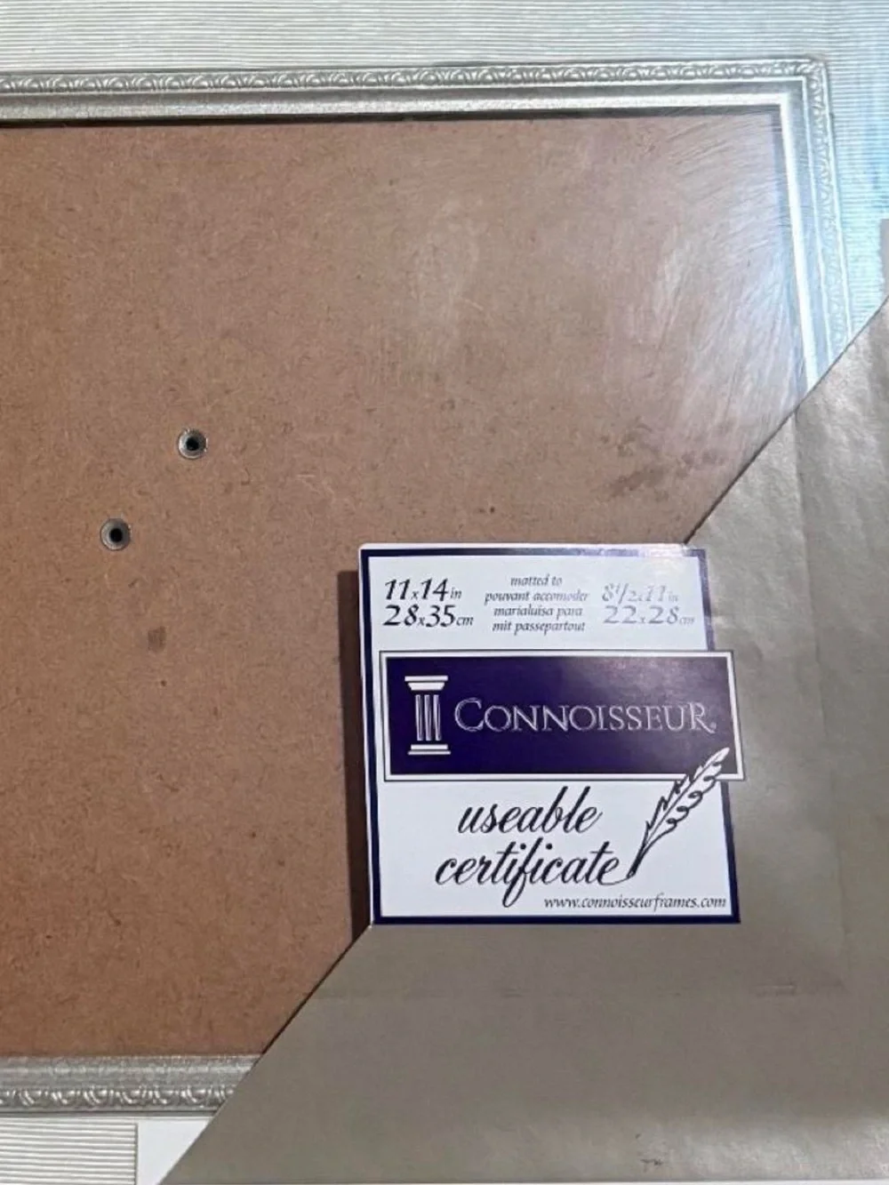 Connoisseur Silver Picture Frame with Brown Backing